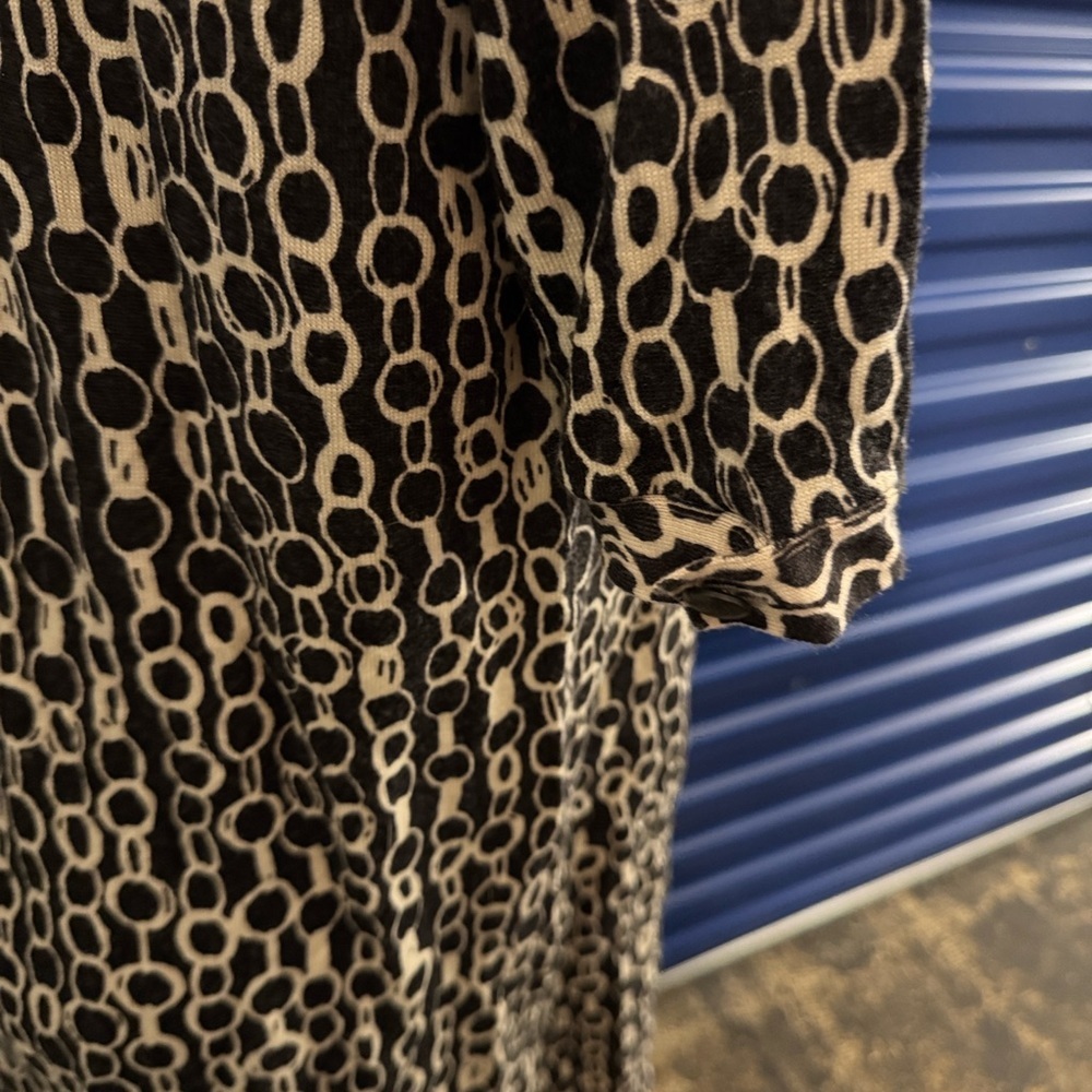 J. Crew Collection Chic Black & Cream Patterned Top Mini Dress Size Medium - Picture 3 of 7